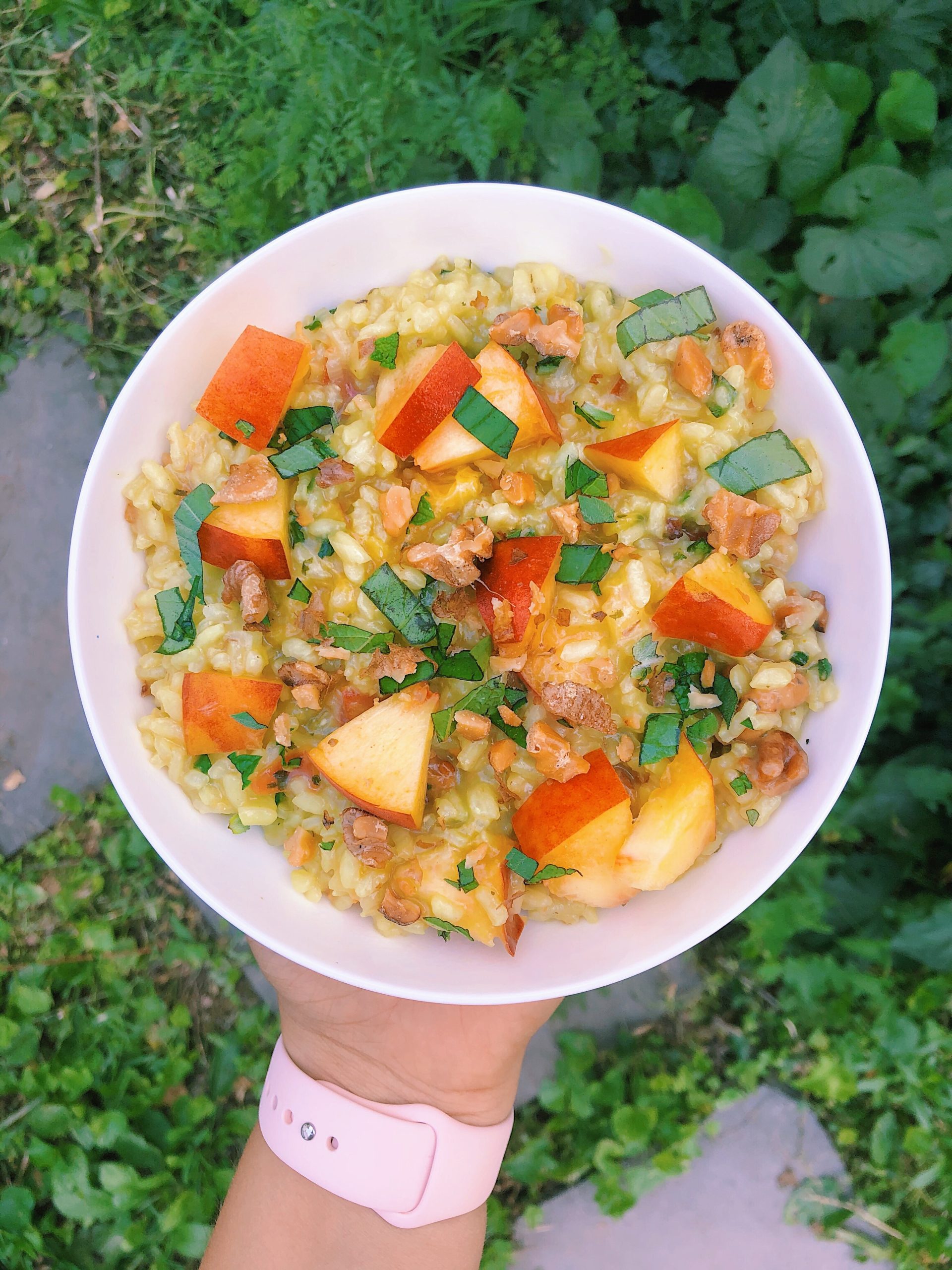 Summer Peach Risotto